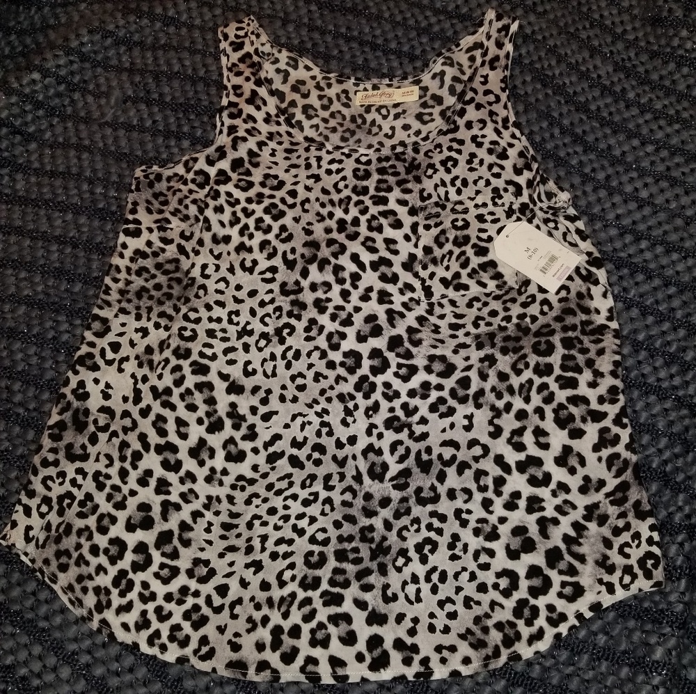 Faded glory cheetah print tank top